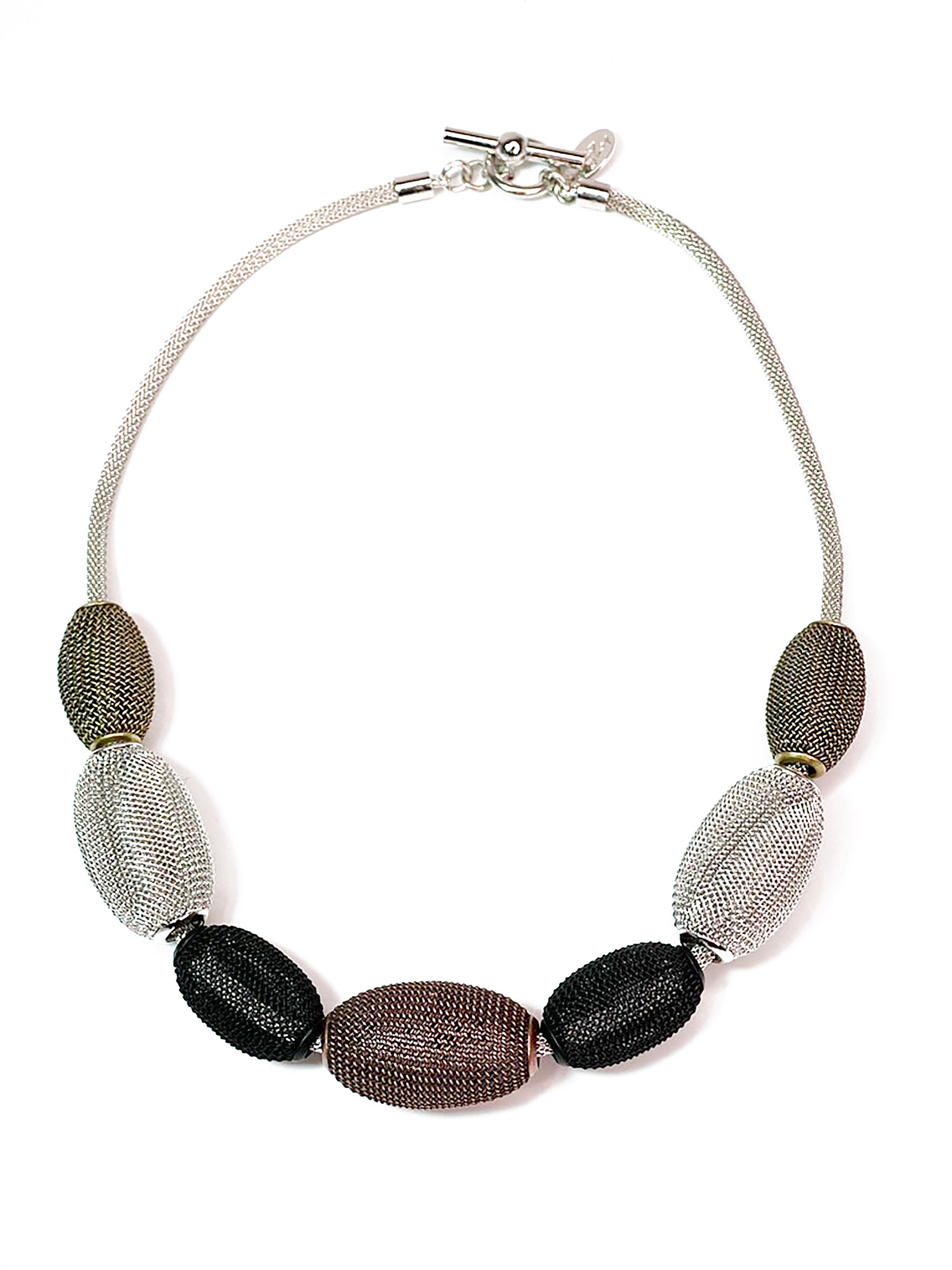 Large Oval Mesh Bead Necklace