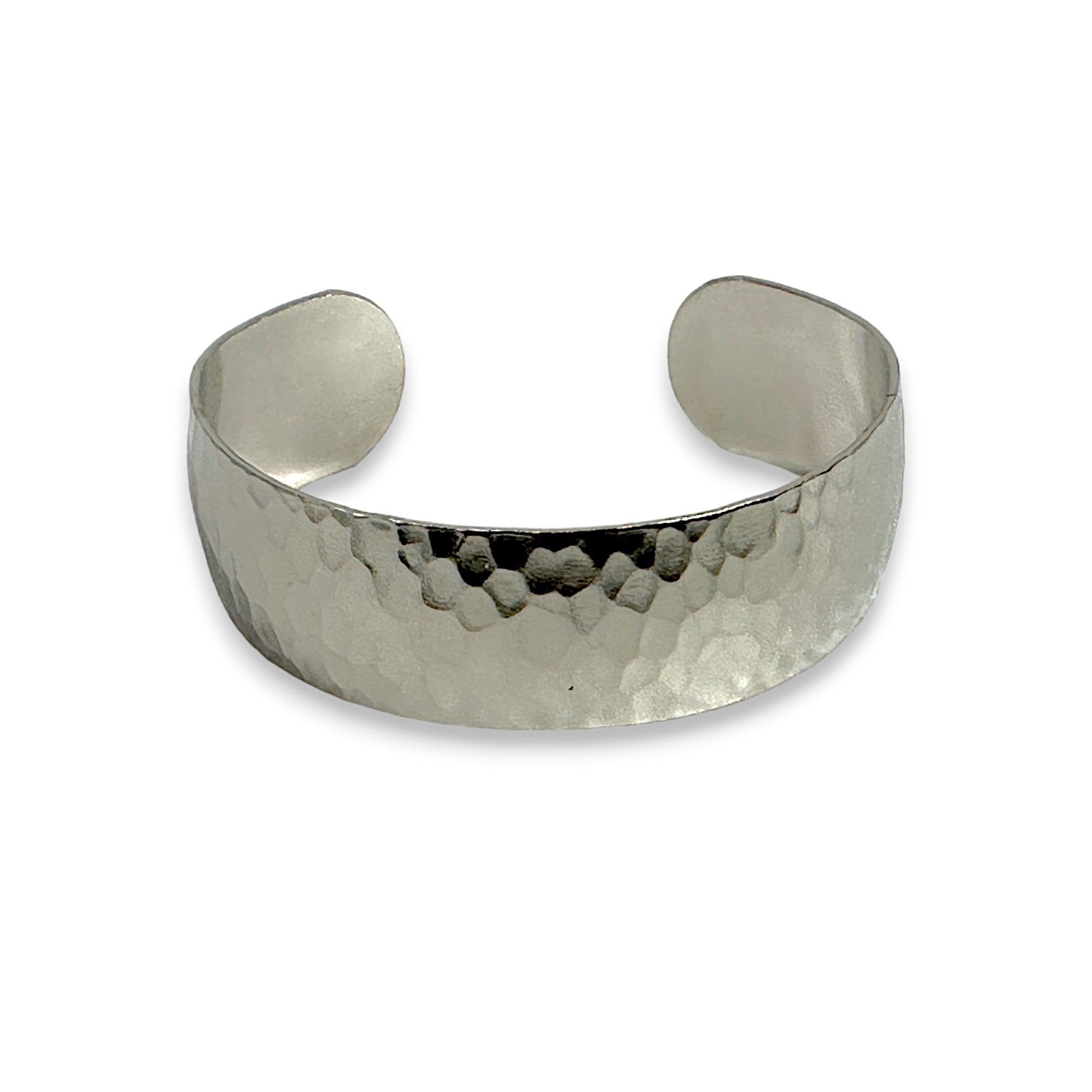 Thin Dome Hammered Cuff Bracelet