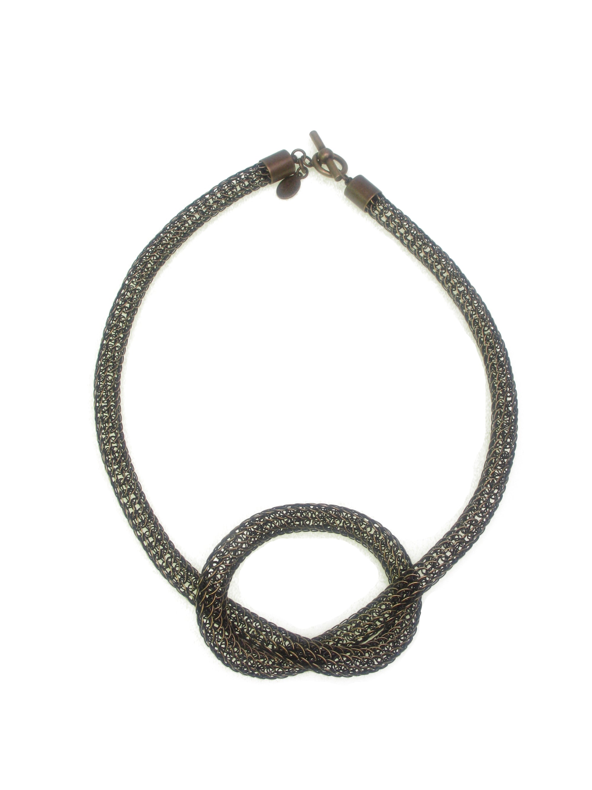 Wire Knit Mesh Necklace with Knot
