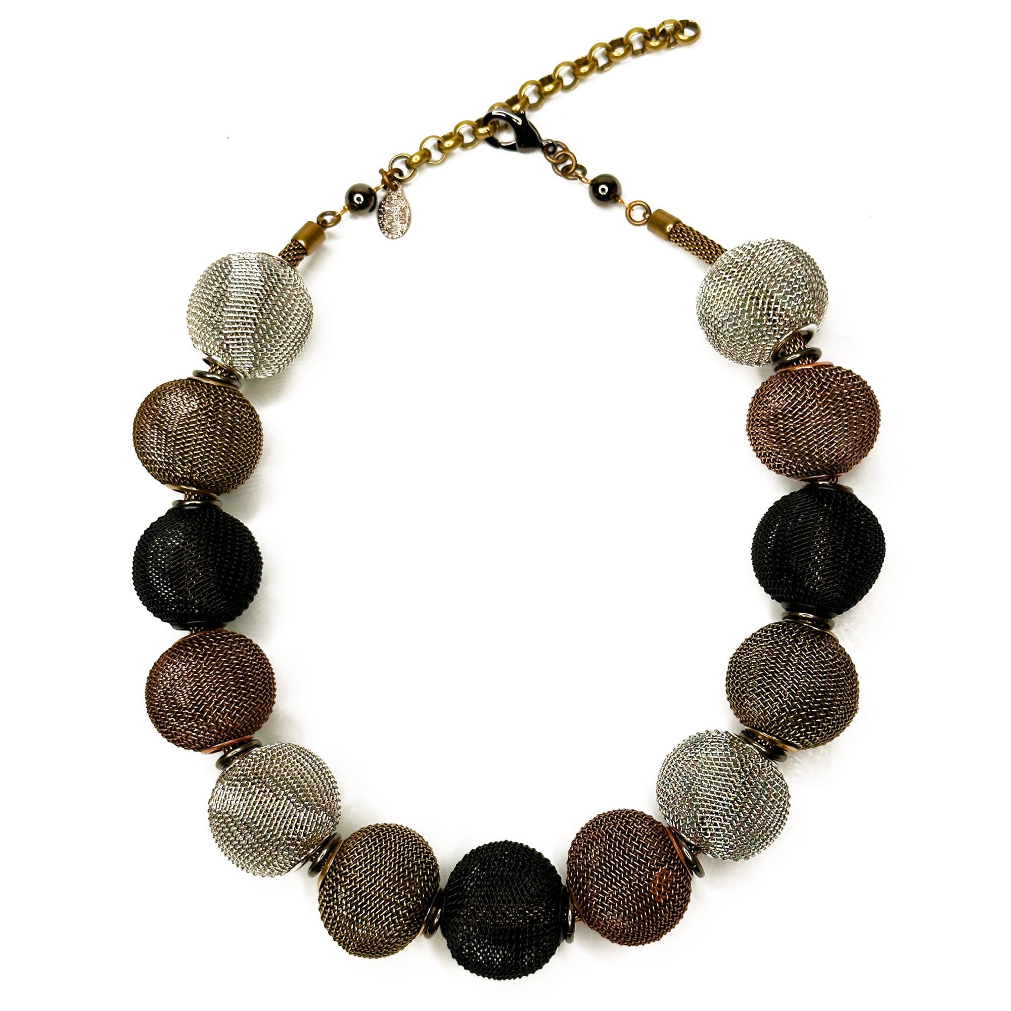 Mesh Necklace with All-Around Large Mesh Beads