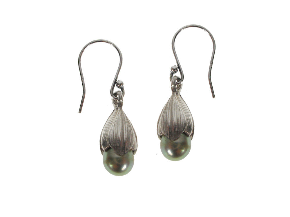 Sterling Bud & Pearl Earrings | Erica Zap Designs