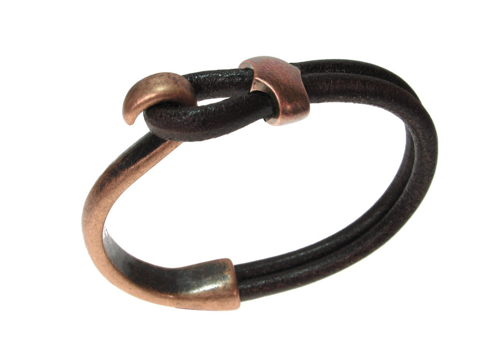 Men's Leather Bracelet | Lasso Hook & Slide | Erica Zap Designs