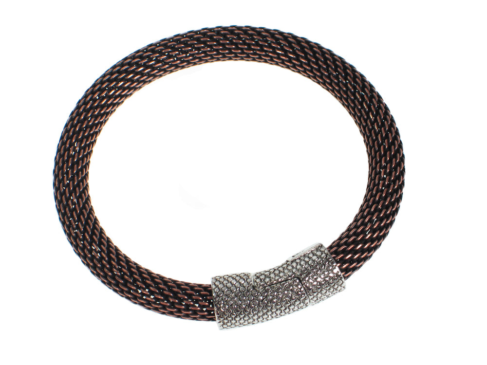 Thick Mesh Bracelet with Textured Magnetic Clasp | Erica Zap Designs