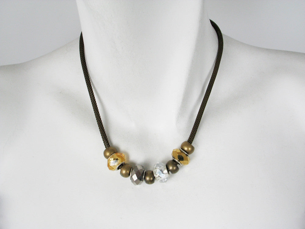 Mesh Necklace with Metal & Stone Beads | Erica Zap Designs