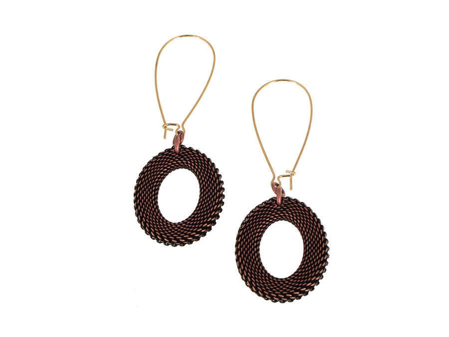 Oval Mesh Drop Earrings on Kidney Wire | Erica Zap Designs