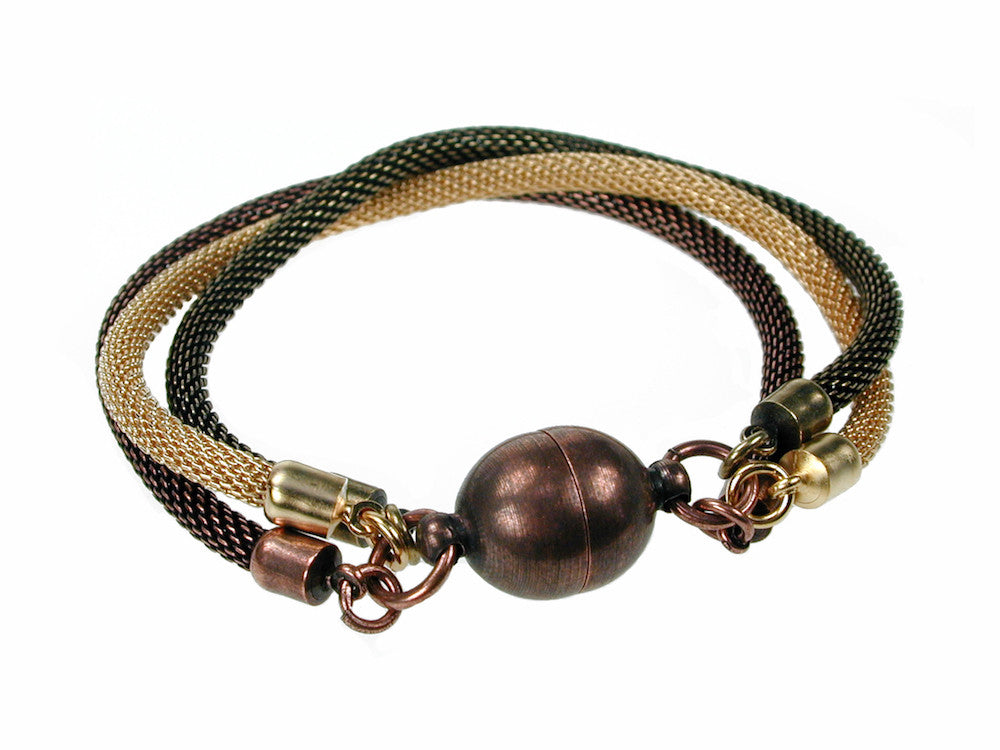 3-Strand Mesh Bracelet with Magnetic Ball Clasp | Erica Zap Designs