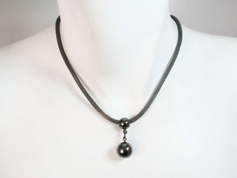 Thin Mesh Necklace with Ball Drop | Erica Zap Designs