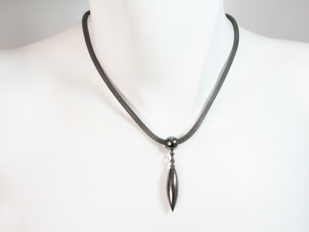 Thin Mesh Necklace with Marquis Drop | Erica Zap Designs