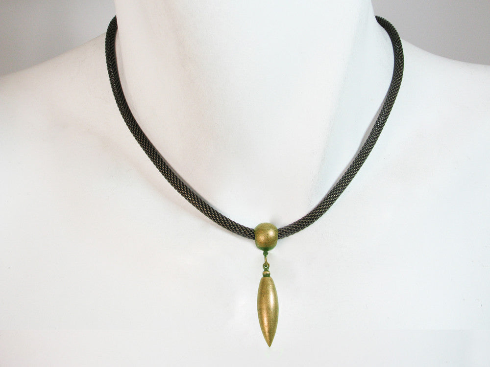Thin Mesh Necklace with Marquis Drop | Erica Zap Designs