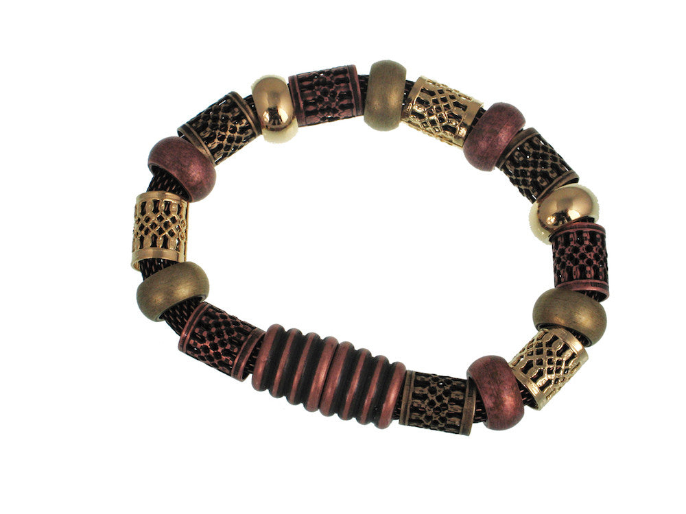 Mesh Bracelet with Filigree Tubes Beads and Magnetic Clasp | Erica Zap Designs