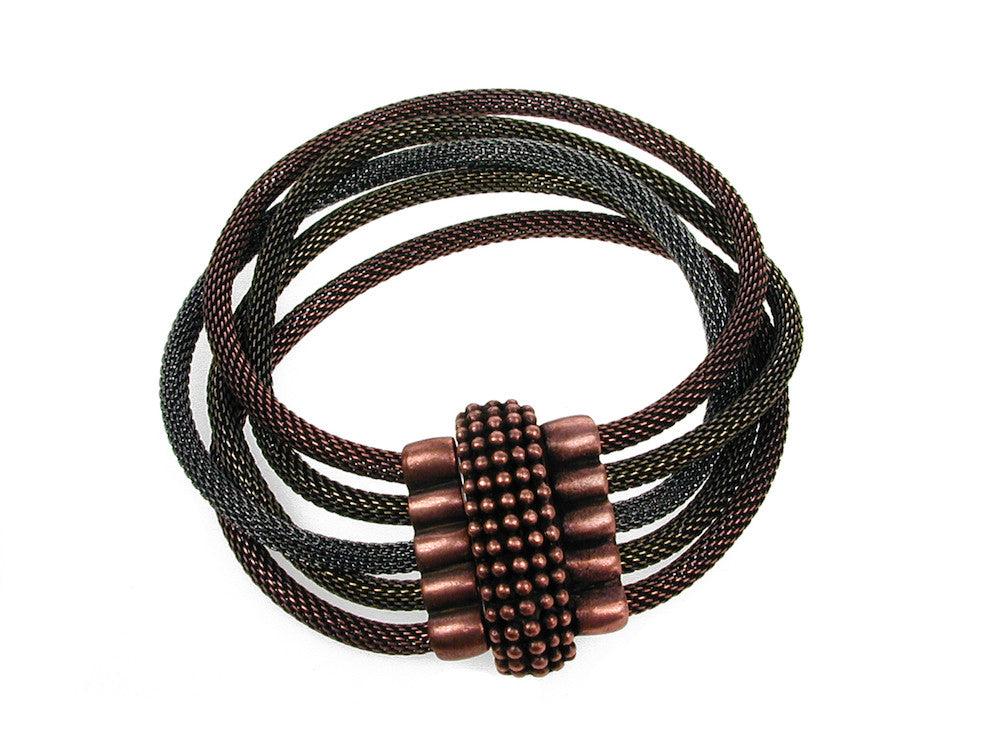 5-Strand Mesh Bracelet with Textured Magnetic Clasp | Erica Zap Designs