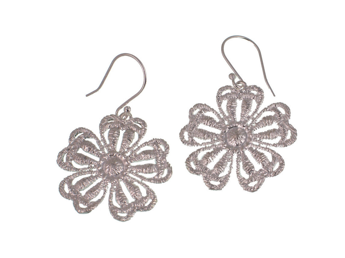 Sterling Lace Flower Earrings | Erica Zap Designs