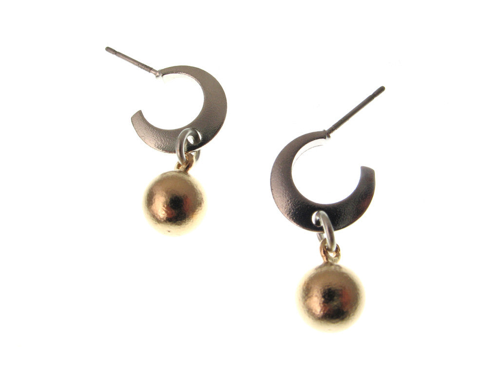 Crescent Hoop & Ball Earrings | Erica Zap Designs