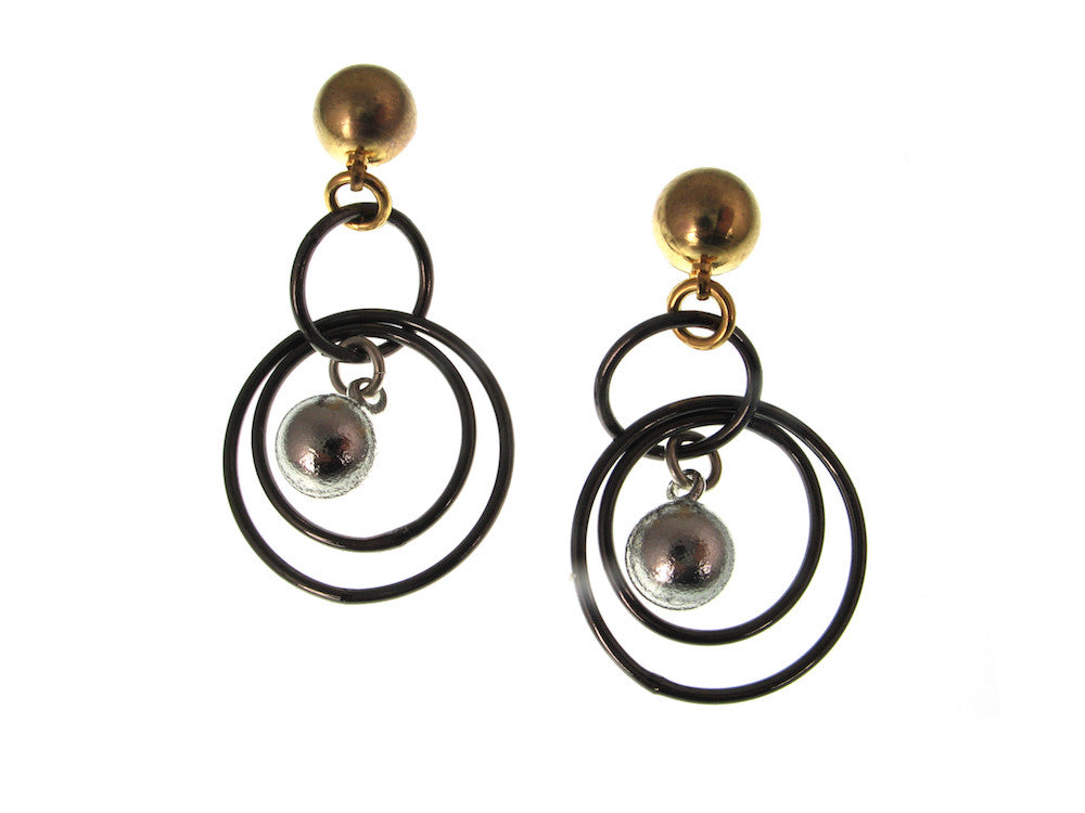 Triple Hoop Ball Earrings | Erica Zap Designs