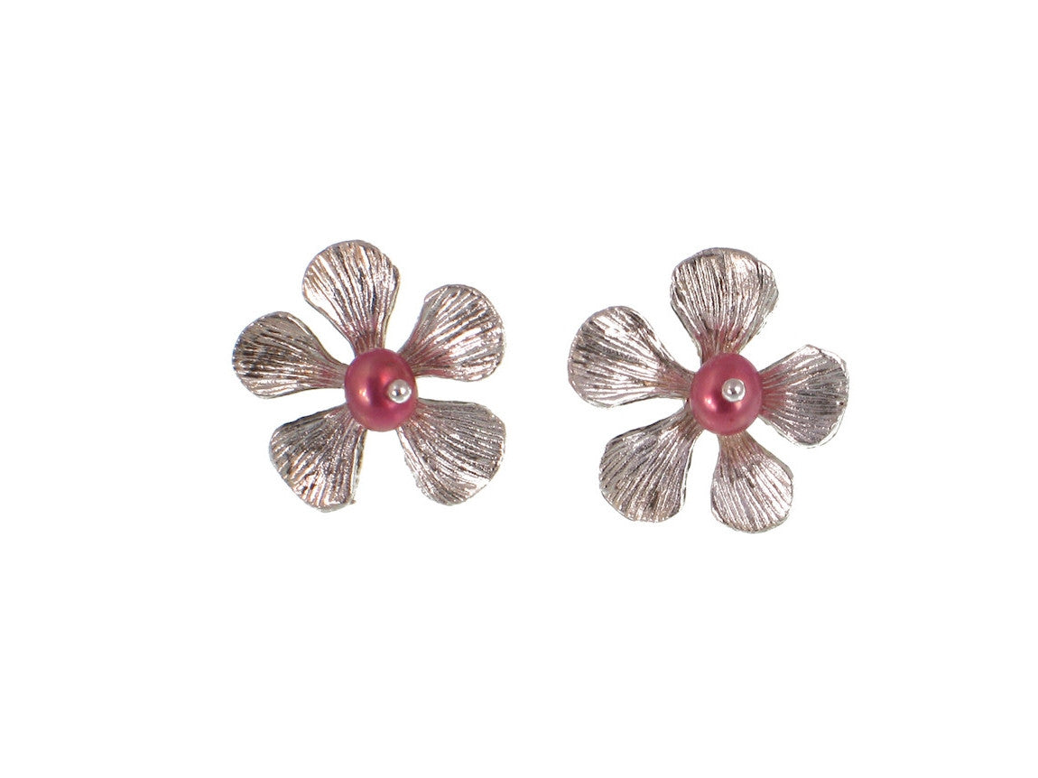 Sterling Filaree Flower & Pearl Earrings | Erica Zap Designs