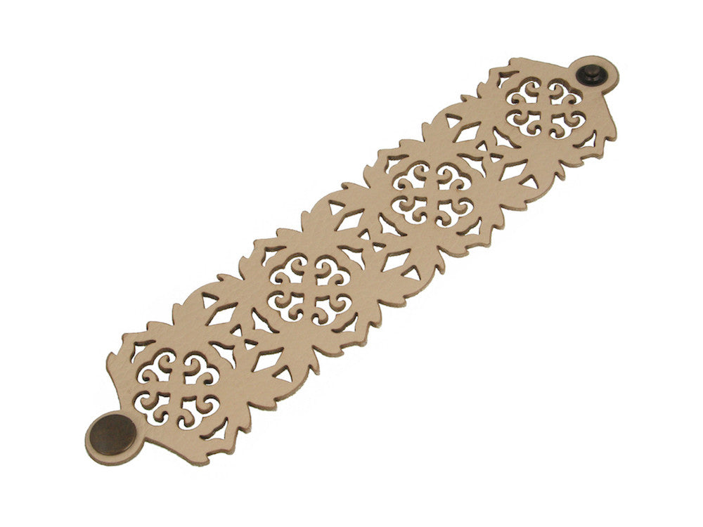 Laser Cut Leather Bracelet | Oak Pattern | Erica Zap Designs