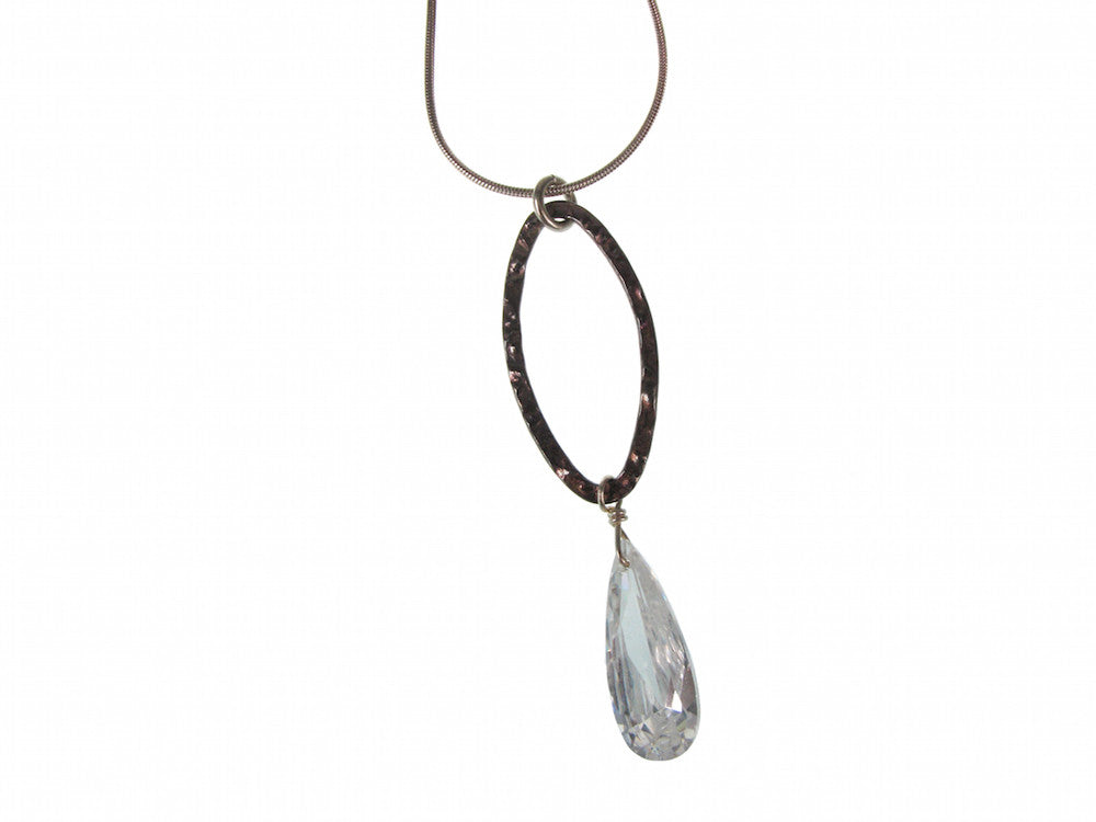 Sterling Oval & Crystal Pendant | Erica Zap Designs