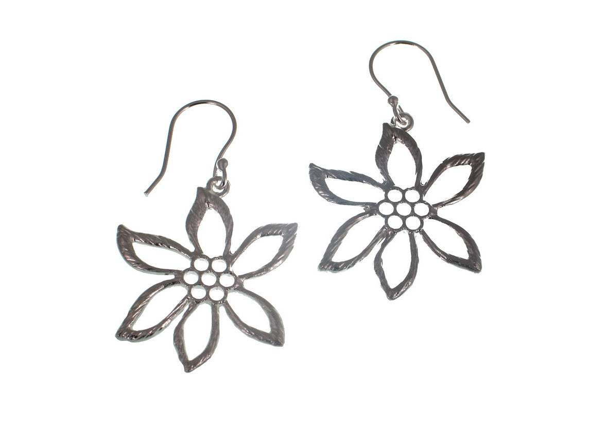 Large Sterling Flower Earrings | Erica Zap Designs