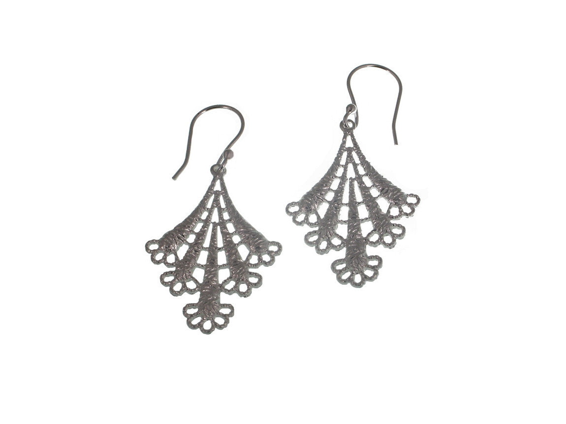 Sterling Lace Triangle Earrings | Erica Zap Designs
