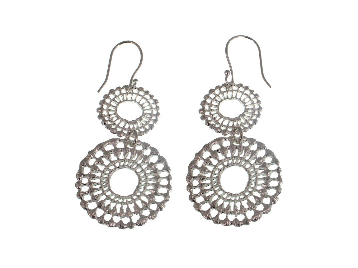 Double Lace Circle Sterling Earrings | Erica Zap Designs