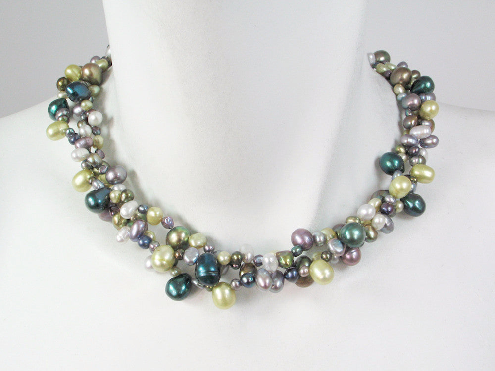 3-Strand Mixed Pearl Necklace | Erica Zap Designs