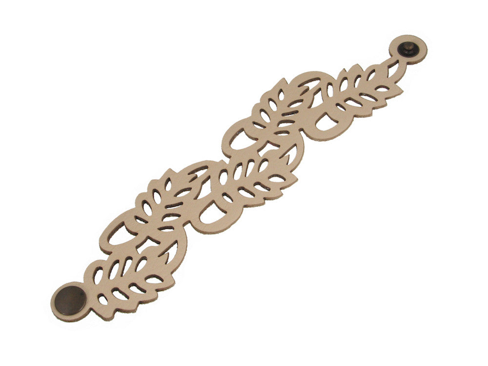 Laser Cut Leather Bracelet | Fern Pattern | Erica Zap Designs