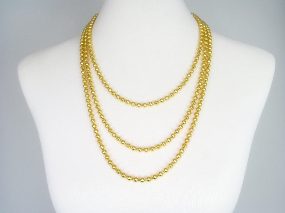 3-Strand Bead Chain Necklace Gold | Erica Zap Designs