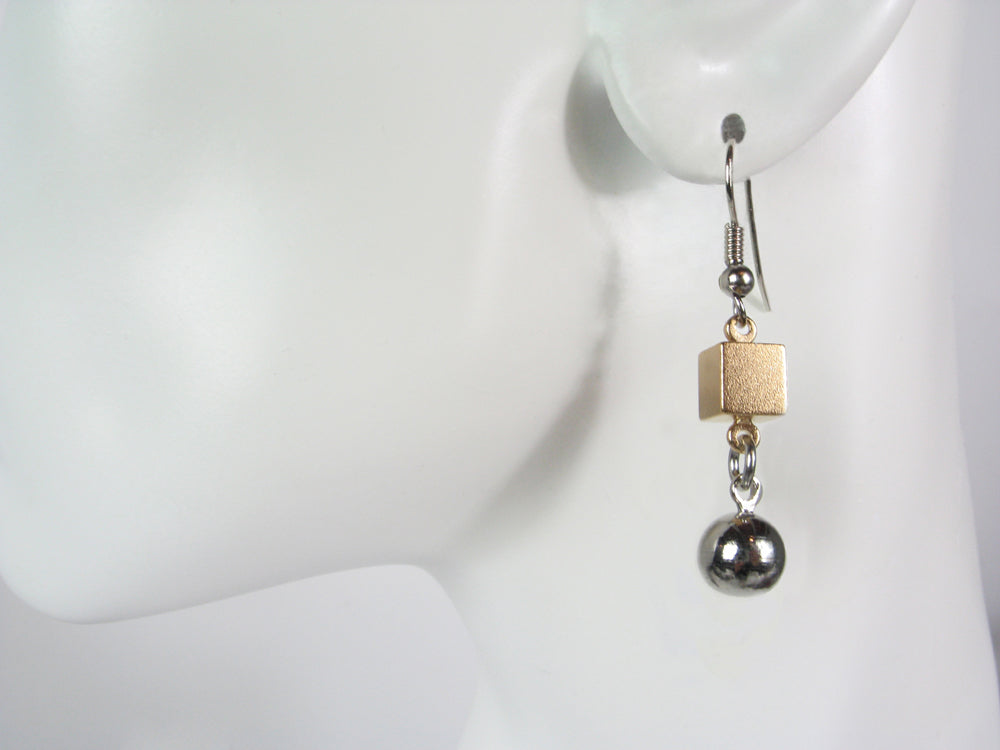 Cube and Ball Drop Earrings | Erica Zap Designs