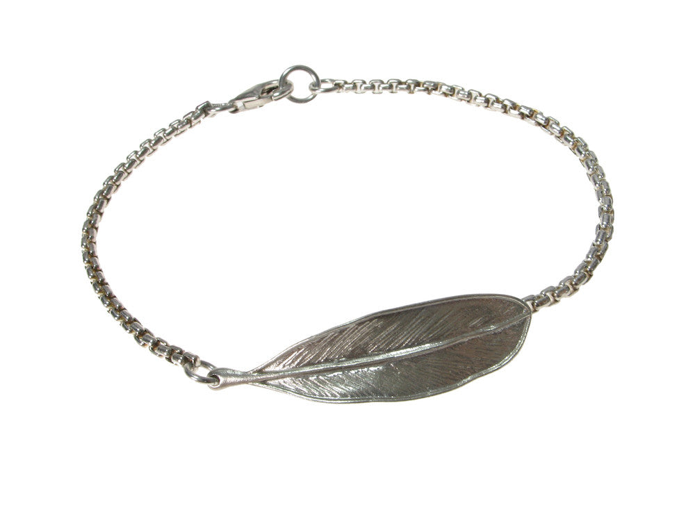 Sterling Chain & Feather Bracelet | Erica Zap Designs