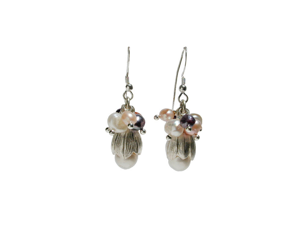 Pearls and Sterling Bud Earrings | Erica Zap Designs