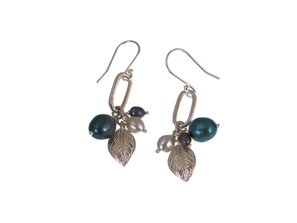 Leaf Pearl Cluster Earrings | Erica Zap Designs