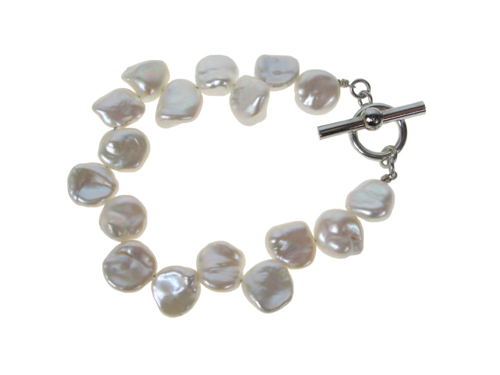 White Keshi Pearl Bracelet | Erica Zap Designs
