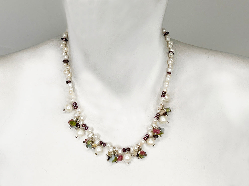 Pearl & Stone Chip Necklace | Erica Zap Designs