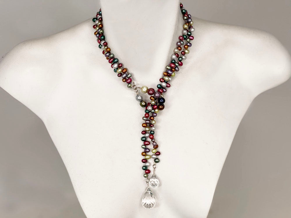 Pearl and Crystal Drop Necklace | Erica Zap Designs