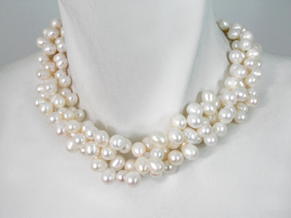 3-Strand Large Pearl Necklace | Erica Zap Designs