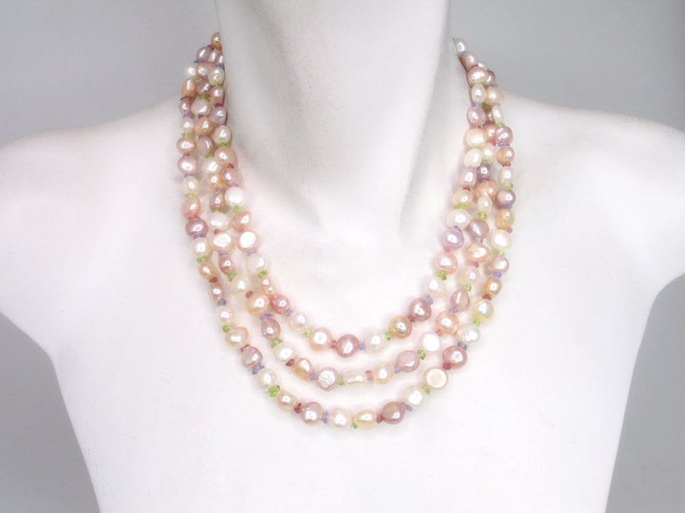 Long Pearl and Stone Necklace | Erica Zap Designs