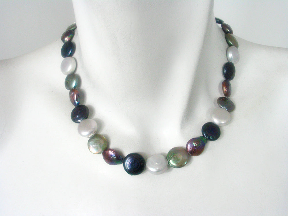 Multicolor Coin Pearl Necklace | Erica Zap Designs
