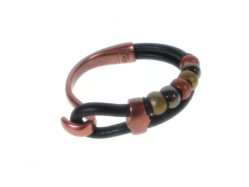 Cord Leather Bracelet | Double Strand Lasso with Beads | Erica Zap Designs