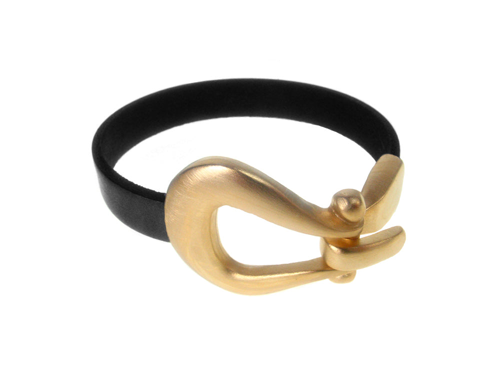 Flat Leather Bracelet | Horseshoe Hook Clasp | Erica Zap Designs