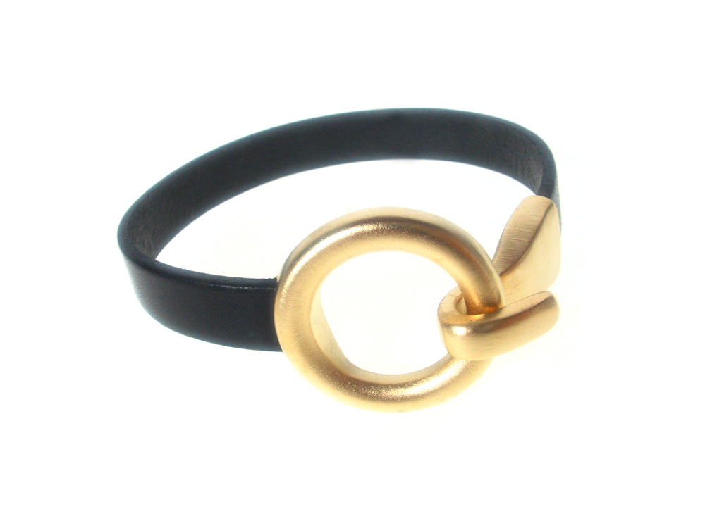 Flat Leather Bracelet | Round Hook Clasp | Erica Zap Designs