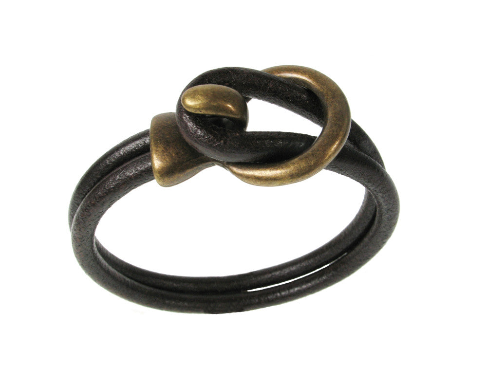 Men's Leather Bracelet | Lasso Circle Hook Clasp | Erica Zap Designs
