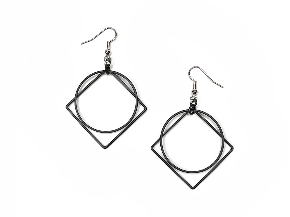 Large Square and Circle Earrings | Erica Zap Designs