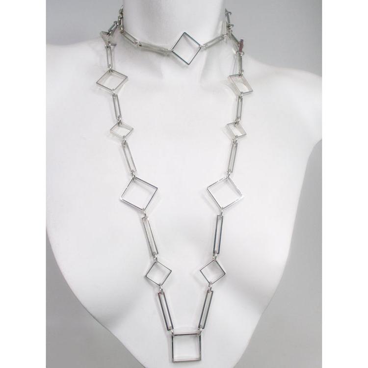 Rectangle and Square Geometric Necklace | Erica Zap Designs