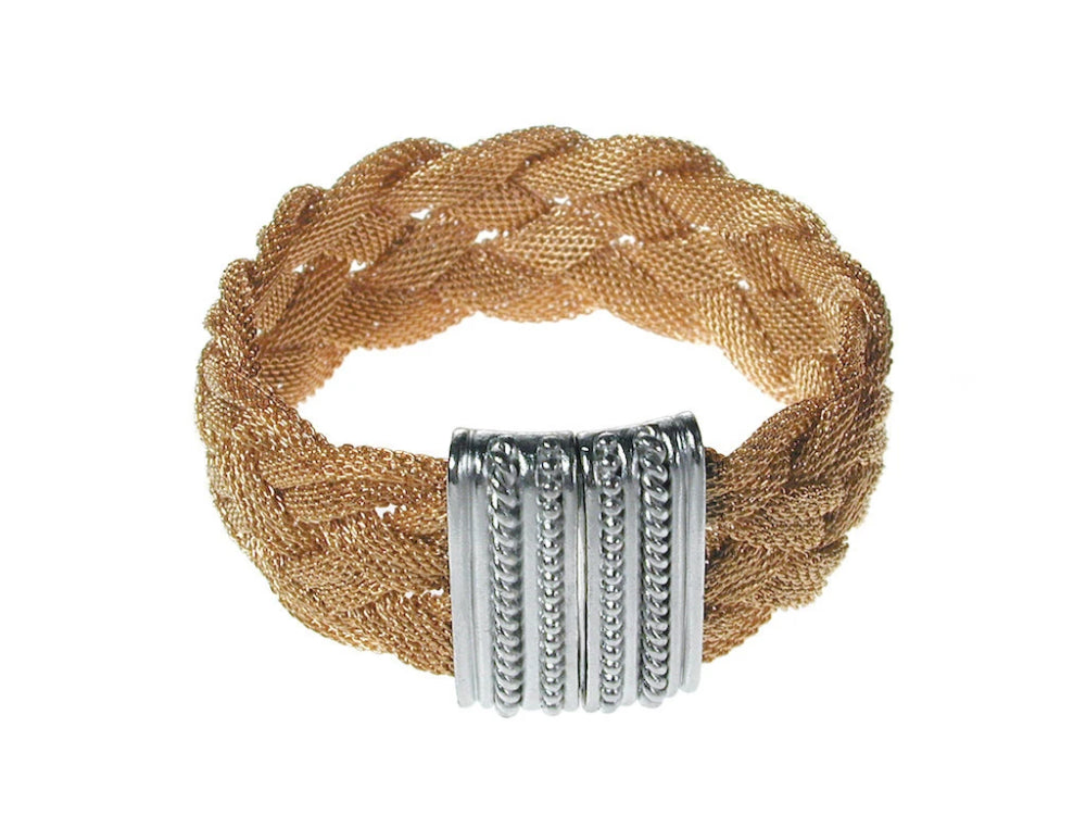 Braided Mesh Bracelet with Textured Magnetic Clasp | Erica Zap Designs