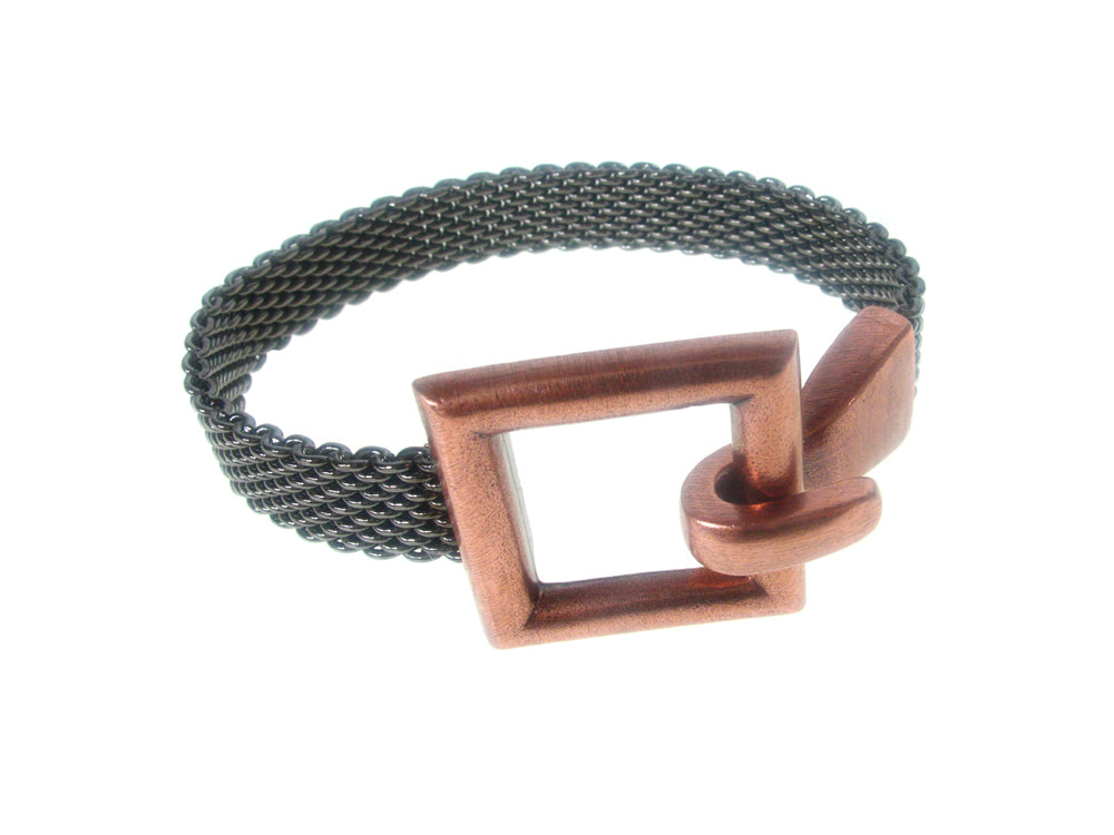 Flat Mesh Bracelet Open Square Hook Clasp | Erica Zap Designs