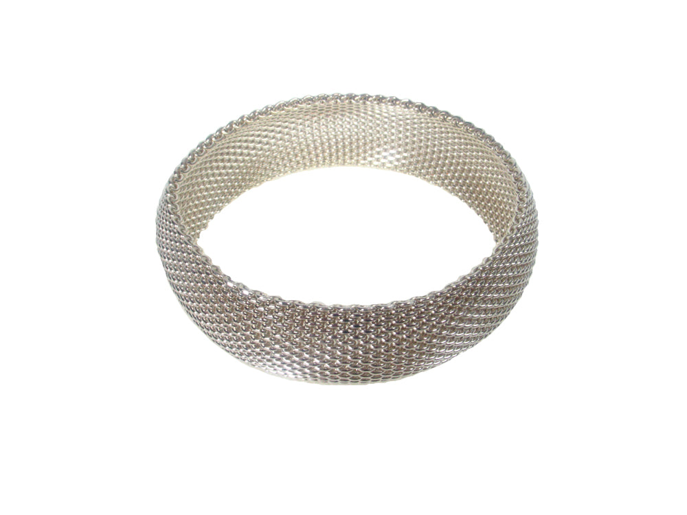 Solid Sterling Silver Domed Mesh Bangle | Erica Zap Designs