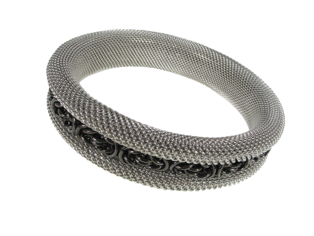 Rolled Mesh Bracelet With Insert Accent | Erica Zap Designs