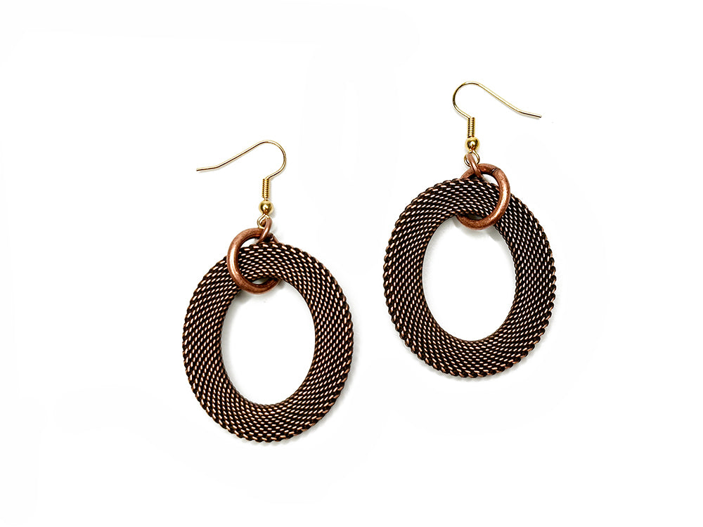 Large Oval Mesh Circle  Earrings | Erica Zap Designs