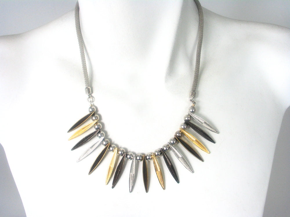 Mesh and Textured Spike Necklace | Erica Zap Designs