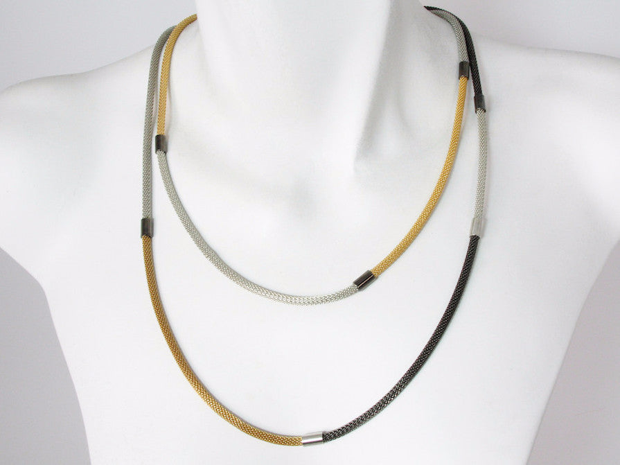 Long Wrap Multi-Tone Thin Mesh Necklace | Erica Zap Designs